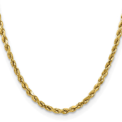 10K Gelbgold 4mm Halbmassiv Diamantiert Kordel Halskette
