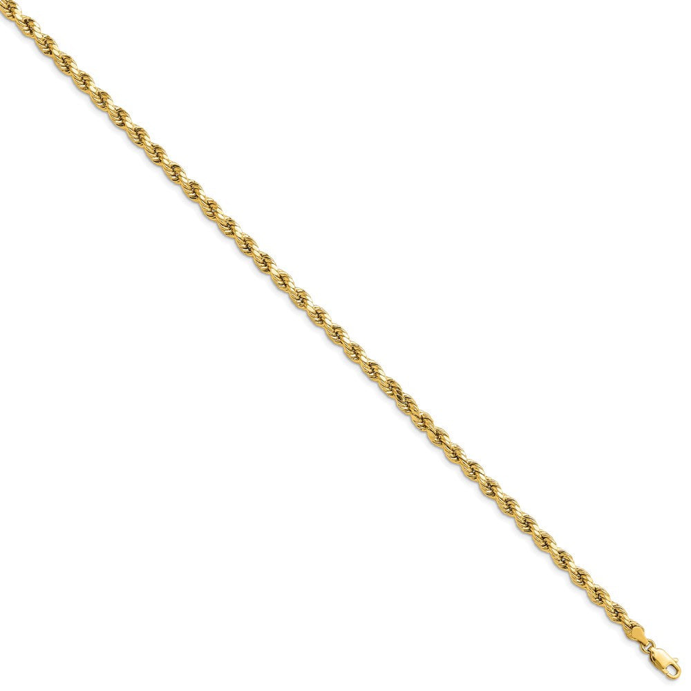 10K Gelbgold 4mm Halbmassiv D C Kordel Kette Fußkettchen