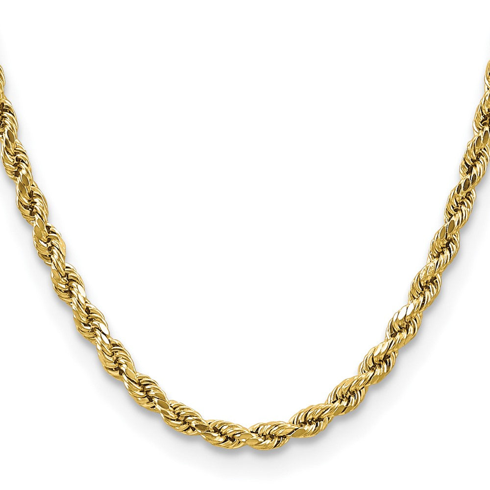 10K Gelbgold 4.9mm Halbmassiv Diamantiert Kordel Halskette