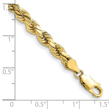 10K Gelbgold 4.9mm Halbmassiv D C Kordel Kette Fußkettchen
