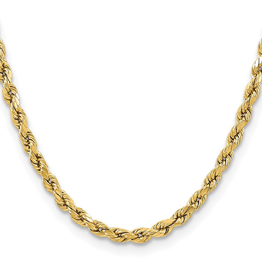10K Gelbgold 5.5mm Halbmassiv Diamantiert Kordel Halskette