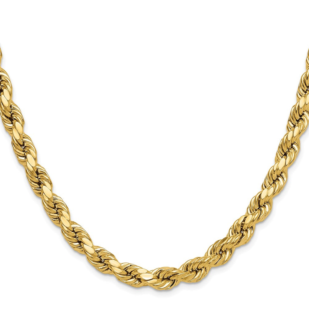 10K Gelbgold 8.0mm Halbmassiv Diamantiert Kordel Halskette