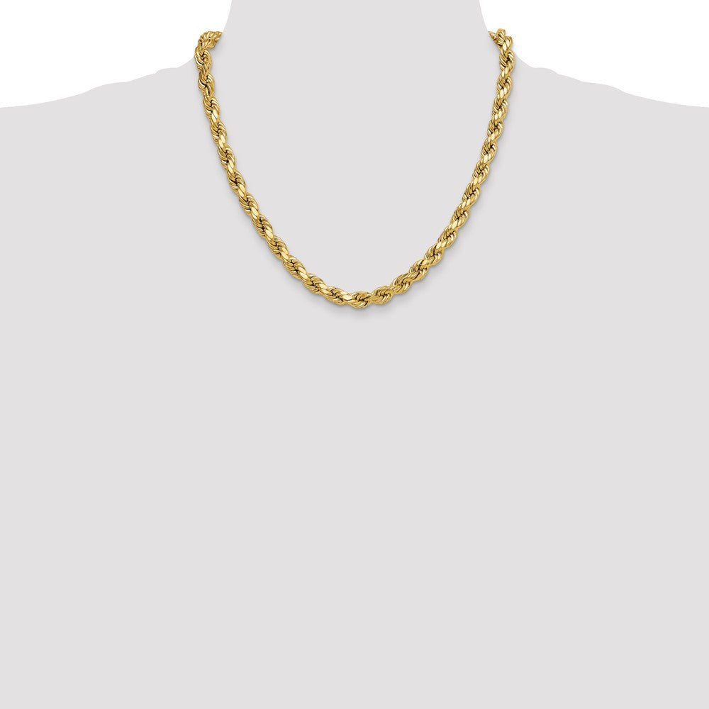 10K Gelbgold 8.0mm Halbmassiv Diamantiert Kordel Halskette