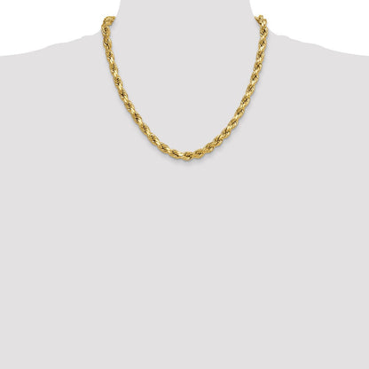 10K Gelbgold 8.0mm Halbmassiv Diamantiert Kordel Halskette
