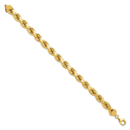 10K Gelbgold 8mm Halbmassiv D C Kordel Gliederarmband