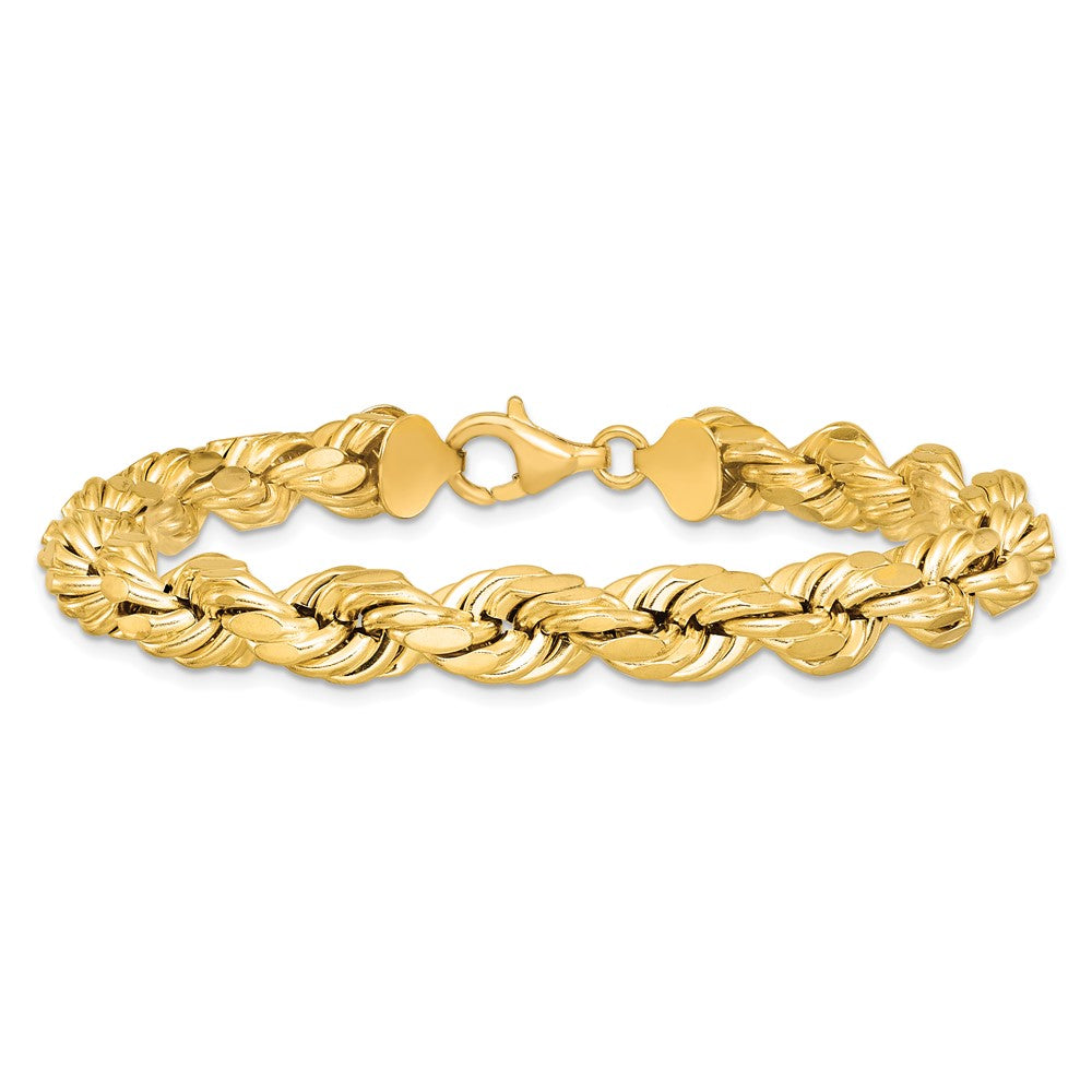10K Gelbgold 8mm Halbmassiv D C Kordel Gliederarmband