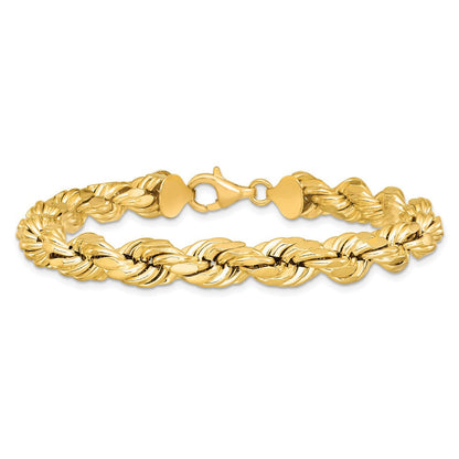 10K Gelbgold 8mm Halbmassiv D C Kordel Gliederarmband