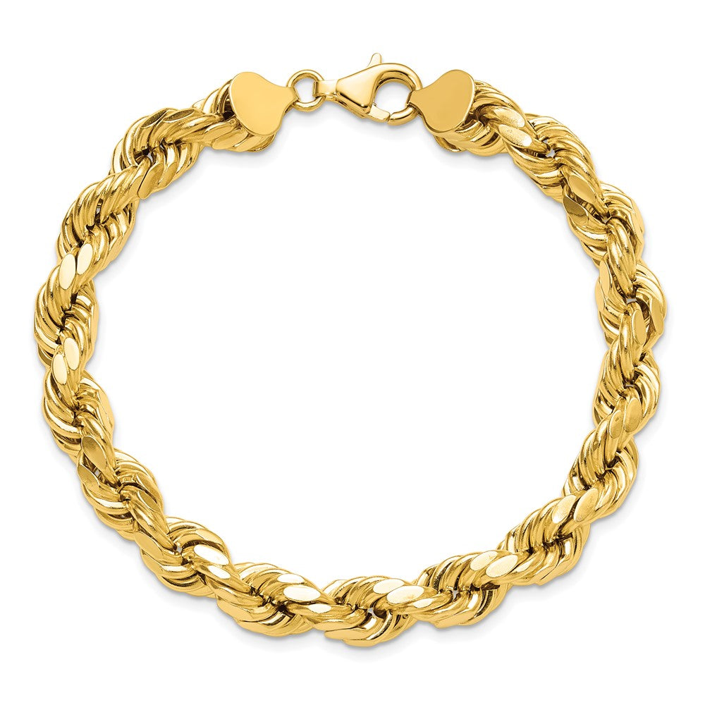 10K Gelbgold 8mm Halbmassiv D C Kordel Gliederarmband