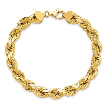 10K Gelbgold 8mm Halbmassiv D C Kordel Gliederarmband