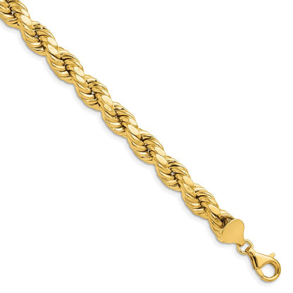 10K Gelbgold 8mm Halbmassiv D C Kordel Gliederarmband