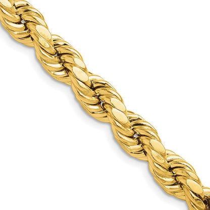 10K Gelbgold 8.0mm Halbmassiv Diamantiert Kordel Halskette