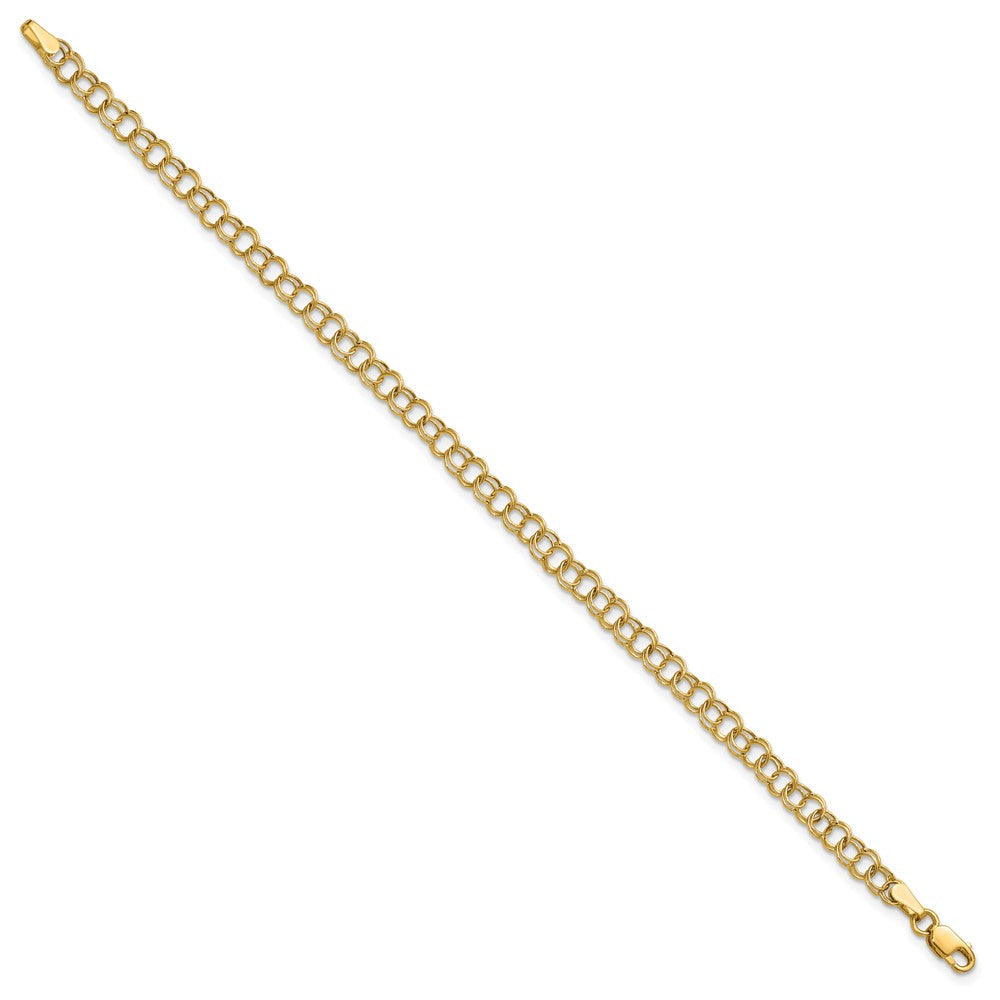10K Gelbgold Hohl Doppelt Glieder Charm Armband