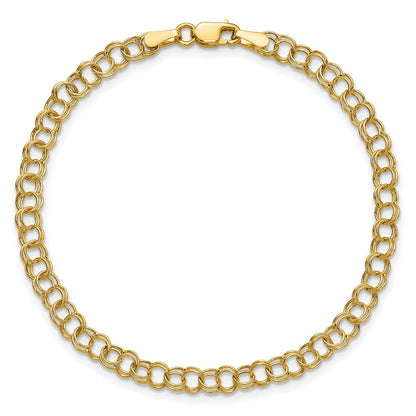10K Gelbgold Hohl Doppelt Glieder Charm Armband