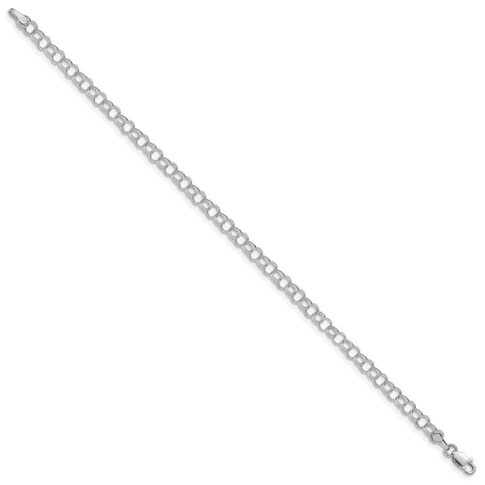10K Weißgold Hohl Doppelt Glieder Charm Armband