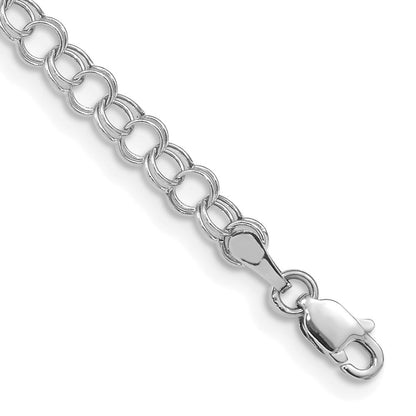 10K Weißgold Hohl Doppelt Glieder Charm Armband