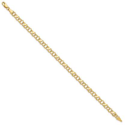 10K Gelbgold Doppelt Glieder Herz Charm Armband