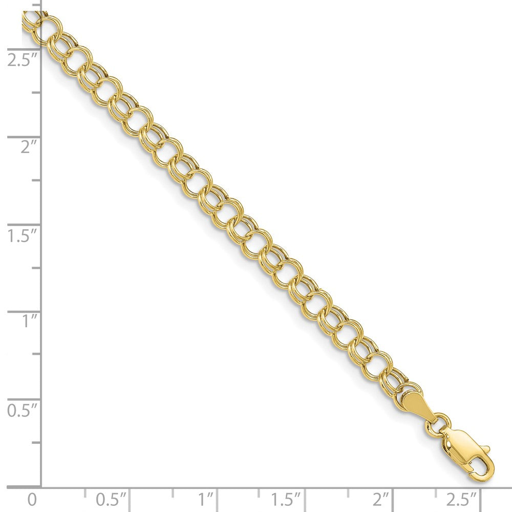 10K Gelbgold Hohl Doppelt Glieder Charm Armband