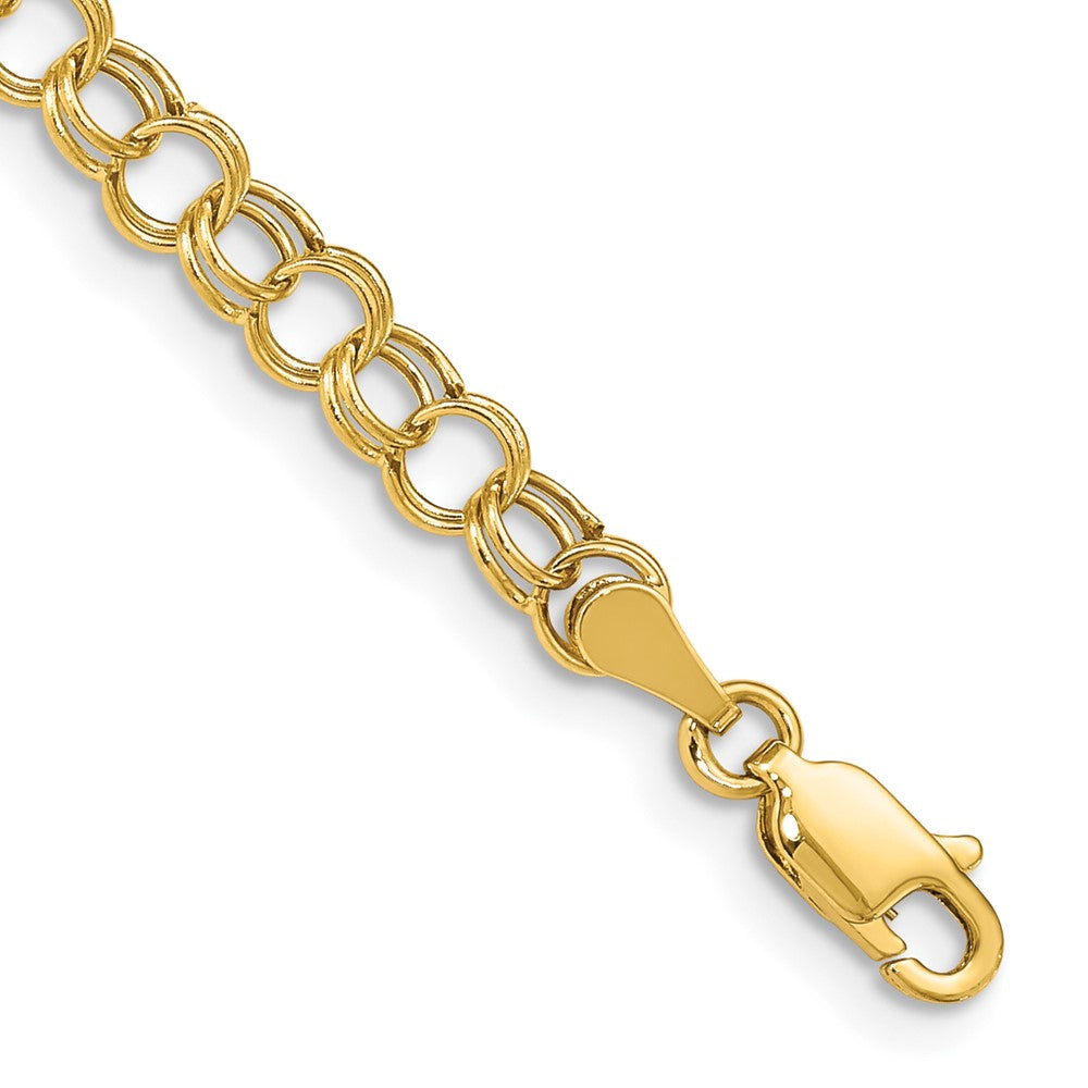 10K Gelbgold Hohl Doppelt Glieder Charm Armband