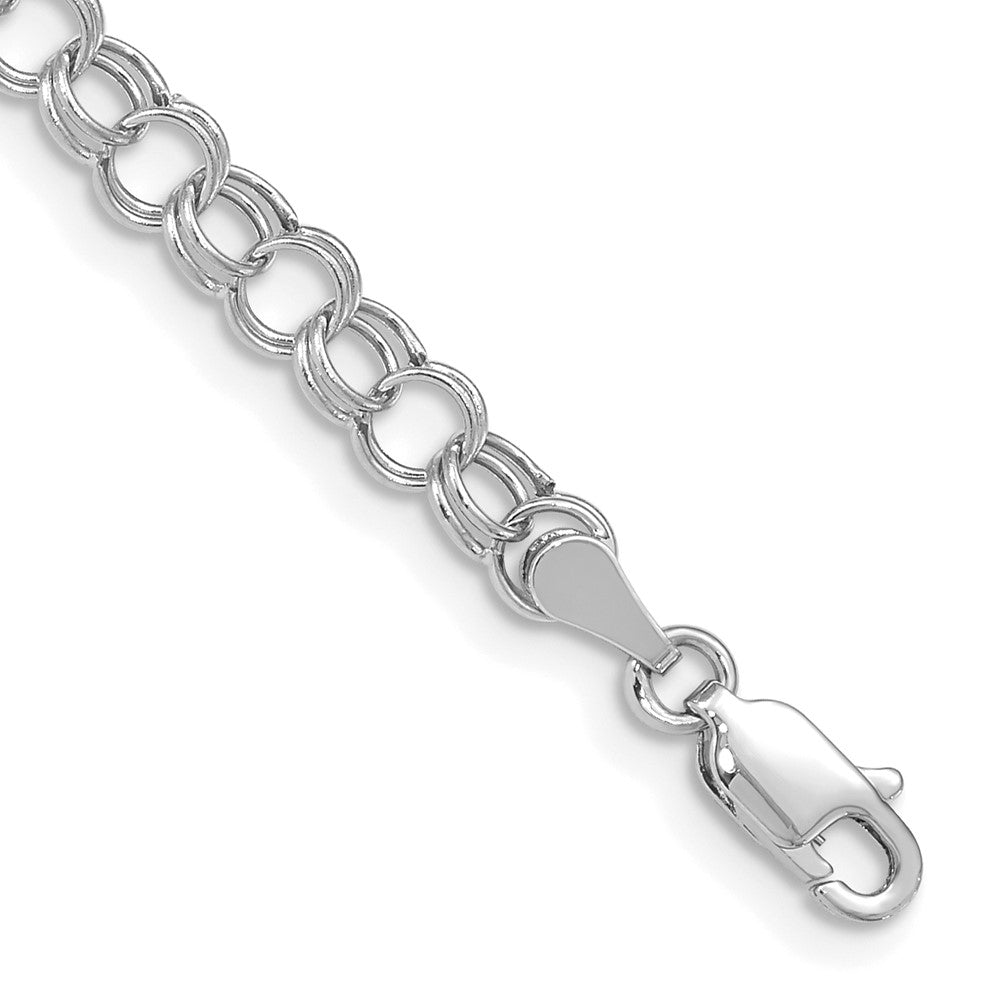 10K Weißgold Hohl Doppelt Glieder Charm Armband