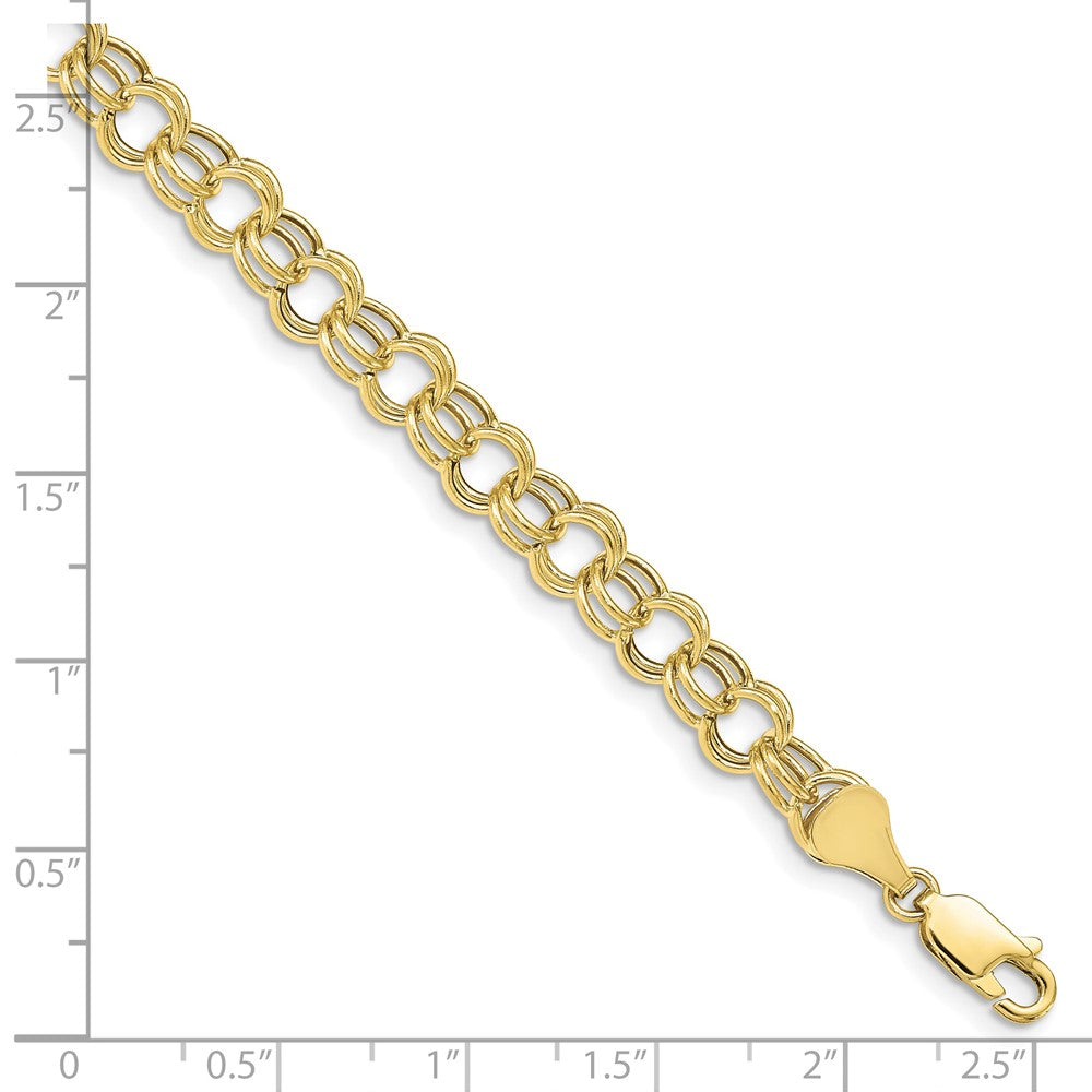10K Gelbgold Hohl Doppelt Glieder Charm Armband
