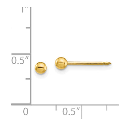 Edelstahl Inverness 24K Vergoldet 3mm Kugel Ohrstecker
