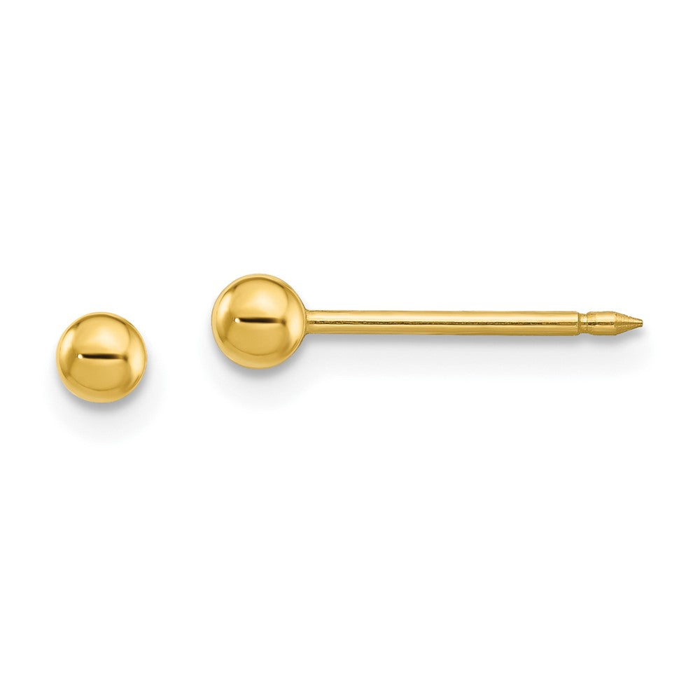 Edelstahl Inverness 24K Vergoldet 3mm Kugel Ohrstecker