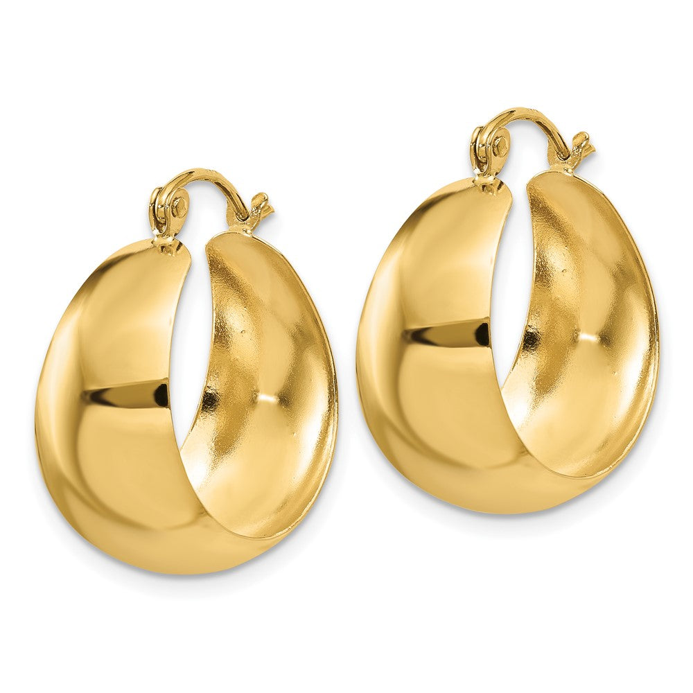 10K Gelbgold Poliert 10.5mm Verjüngt Creolen