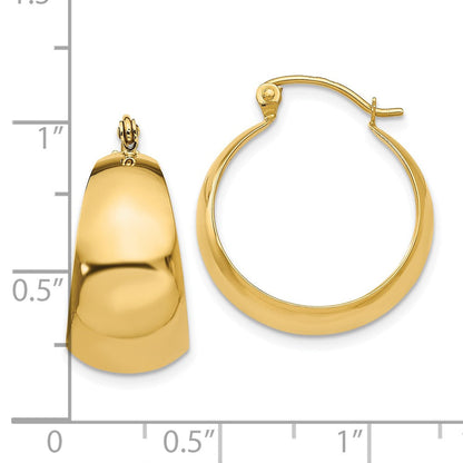 10K Gelbgold Poliert 10.5mm Verjüngt Creolen