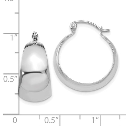 10K Weißgold Poliert 10.5mm Verjüngt Creolen