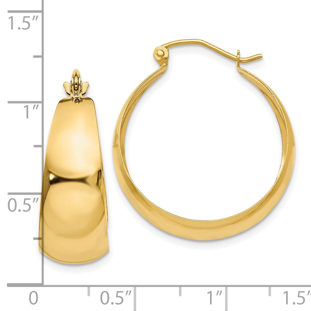 10K Gelbgold Poliert 10.5mm Verjüngt Creolen