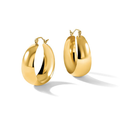 10K Gelbgold Poliert 10.5mm Verjüngt Creolen