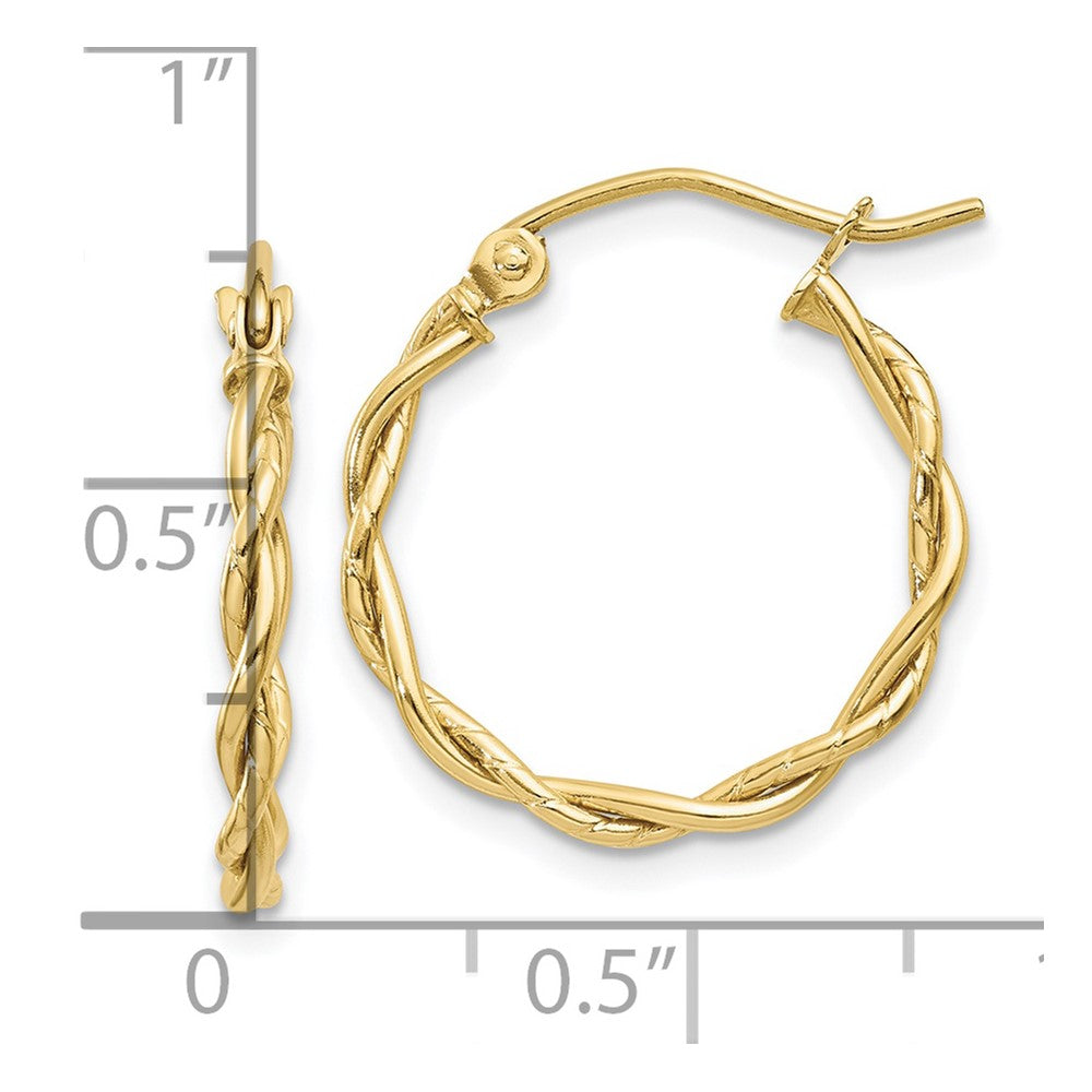 10K Gelbgold Poliert 2.25mm Gedreht Creolen