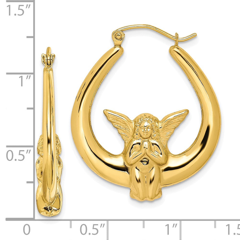 10K Gelbgold Engel Creolen