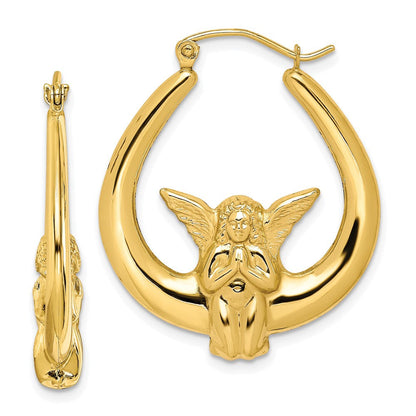 10K Gelbgold Engel Creolen