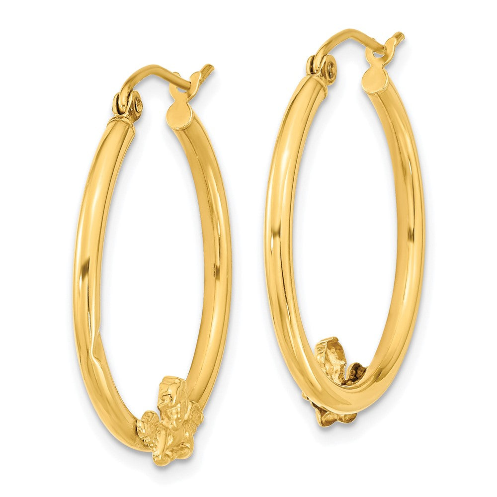 10K Gelbgold Engel Creolen