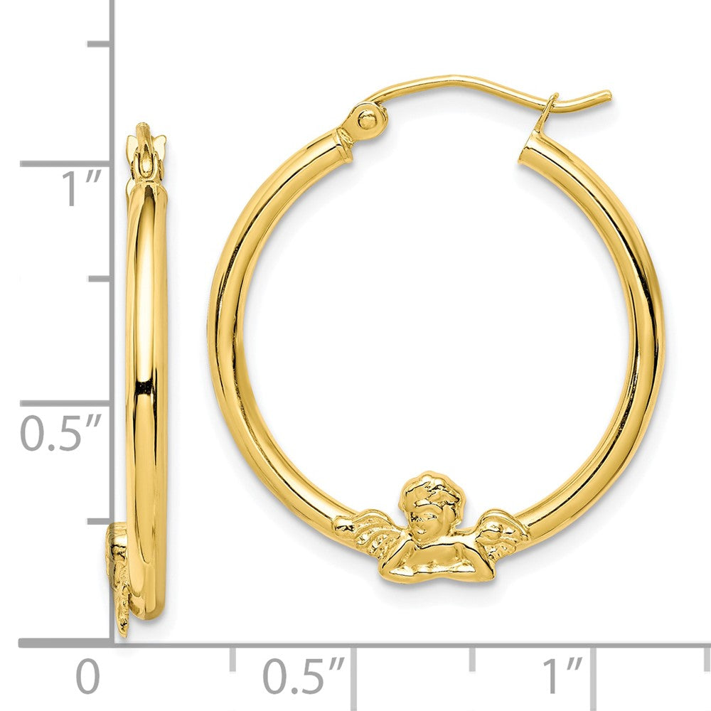10K Gelbgold Engel Creolen