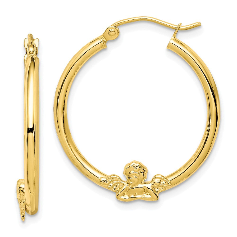 10K Gelbgold Engel Creolen
