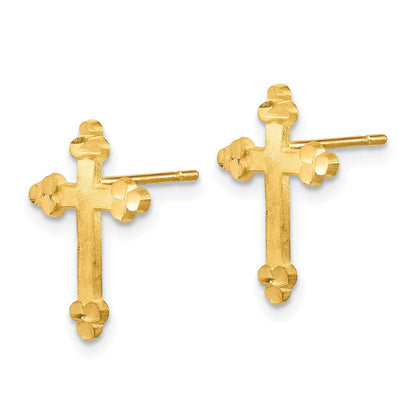 10K Gelbgold Knospend Kreuz Ohrring