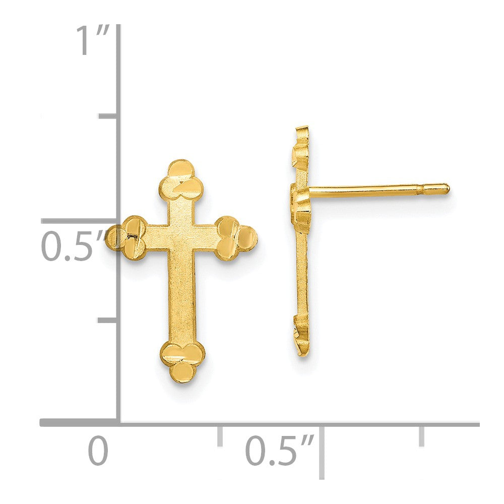 10K Gelbgold Knospend Kreuz Ohrring