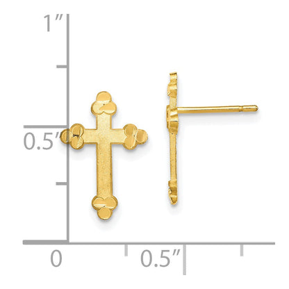 10K Gelbgold Knospend Kreuz Ohrring