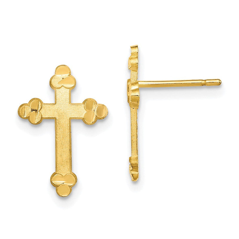 10K Gelbgold Knospend Kreuz Ohrring
