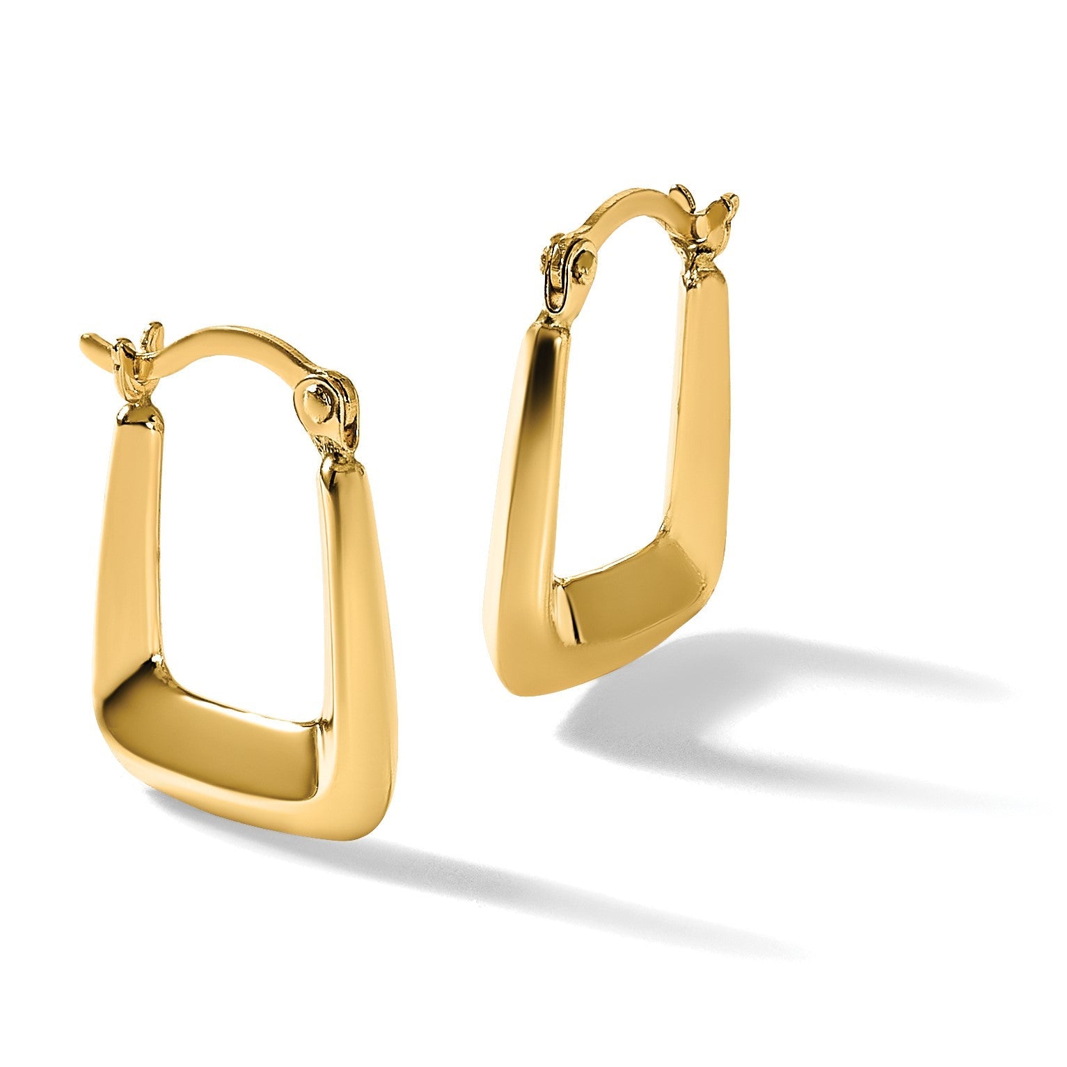 10K Gelbgold Hohl Squared Creolen