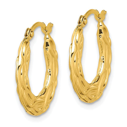 10K Gelbgold Gemustert Hohl Creolen