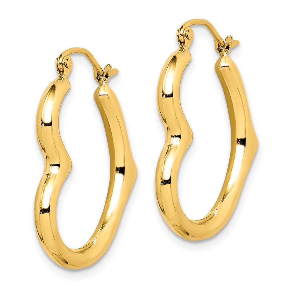 10K Gelbgold Hohl Herz Form Creolen