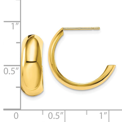 10K Gelbgold Poliert 6.5mm J- Creolen