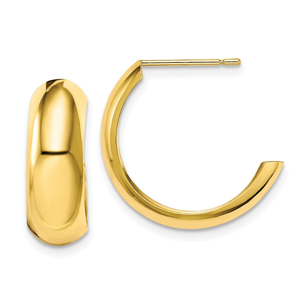 10K Gelbgold Poliert 6.5mm J- Creolen