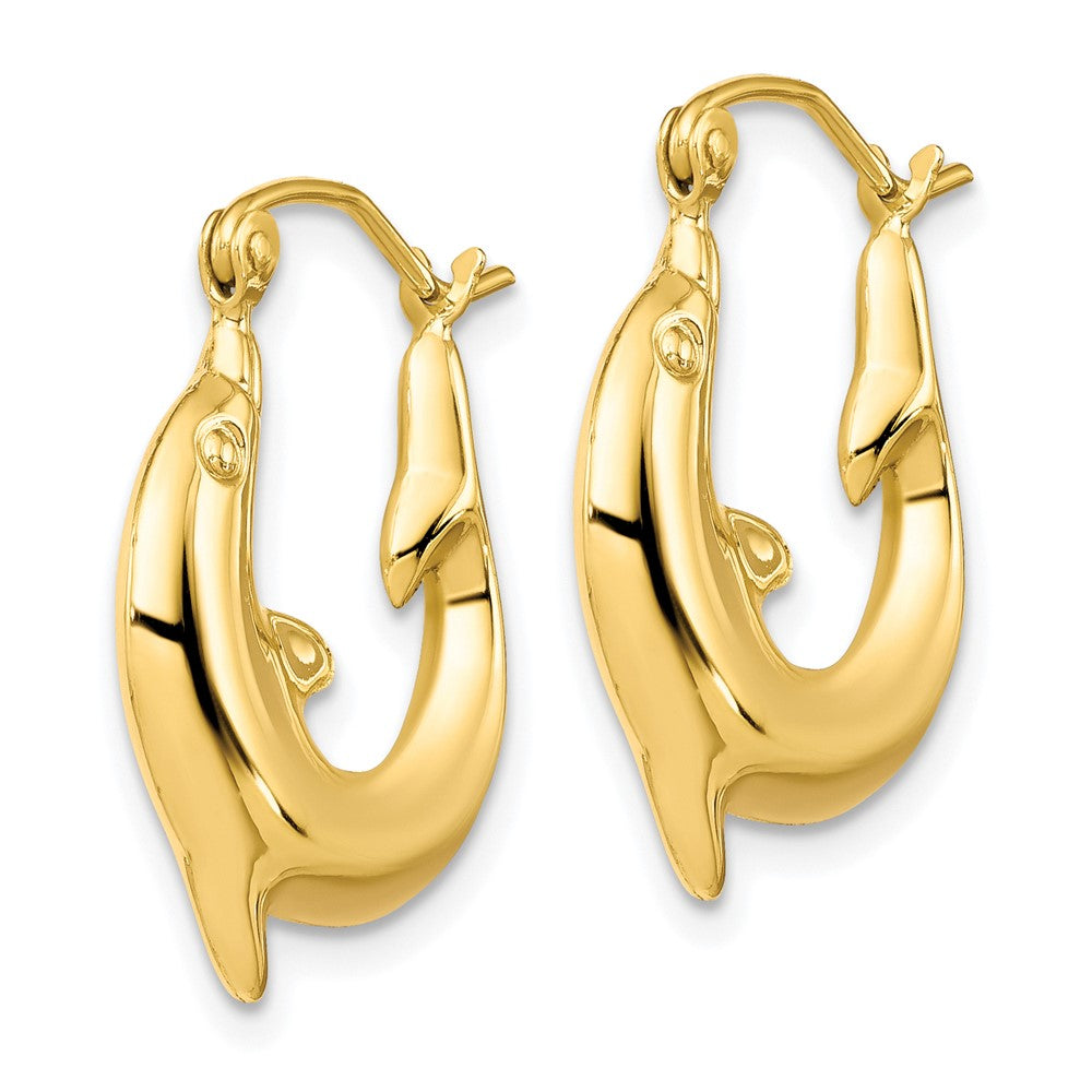 10K Gelbgold Poliert Delfin Creolen