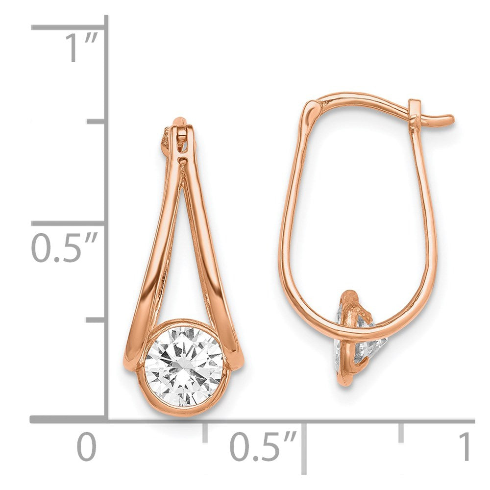 10K Roségold Poliert Zirkonia Creolen