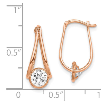 10K Roségold Poliert Zirkonia Creolen