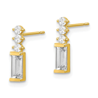 10K Gelbgold Poliert Zirkonia Ohrringe